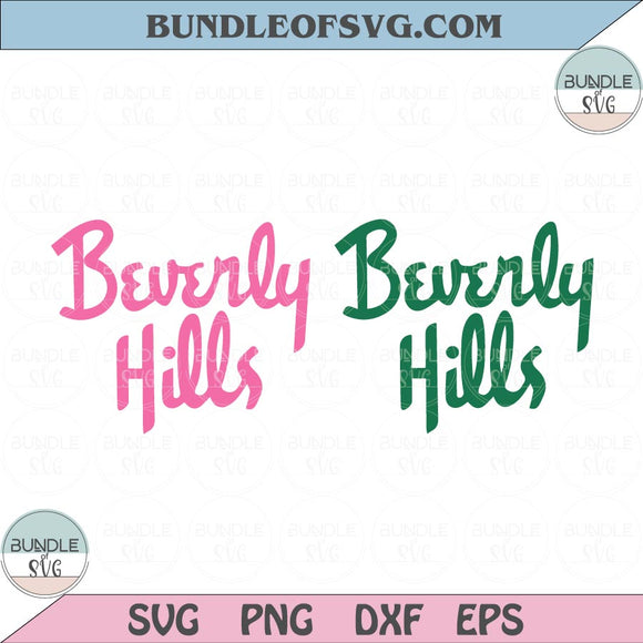 Troop Beverly Hills Svg Pink and Green Movie California Svg Png Dxf eps cut files Silhouette Cameo Cricut