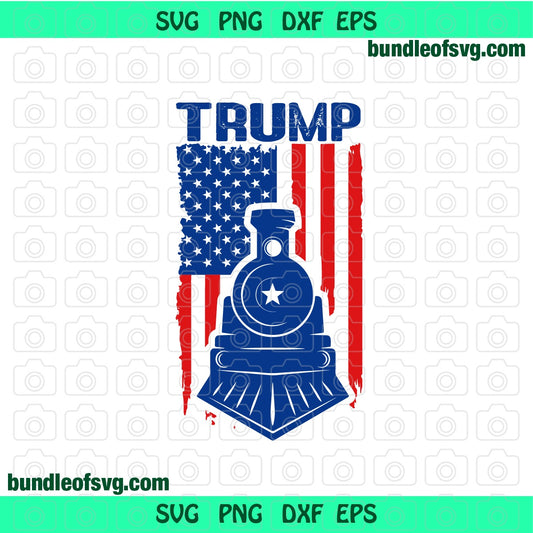 Trump Train Flag SVG Trump svg Trump Train Svg Train Donald Trump flag svg png dxf eps cut files Cameo Cricut - BundleofSVG
