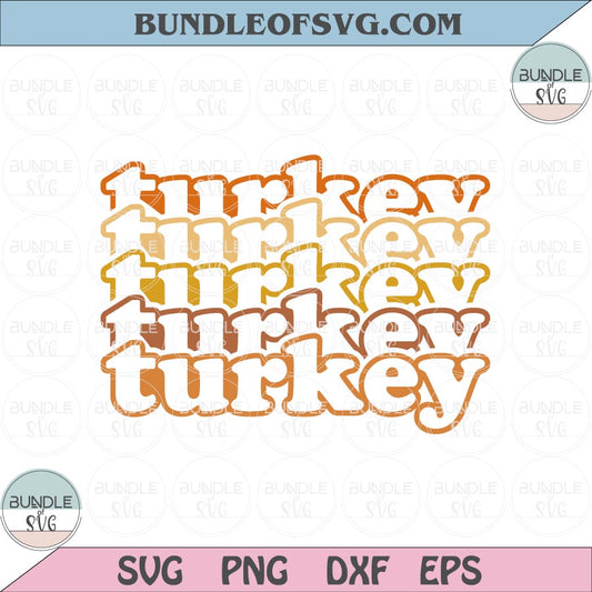 Turkey Stacked Svg Turkey Outline Svg Thanksgiving Turkey svg png eps dxf files Cameo Cricut - BundleofSVG