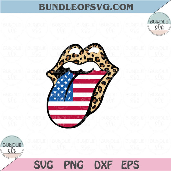 Usa Flag Lips Svg Leopard Lips American Flag Tongue Svg Png Sublimation Dxf Eps files Cameo Cricut