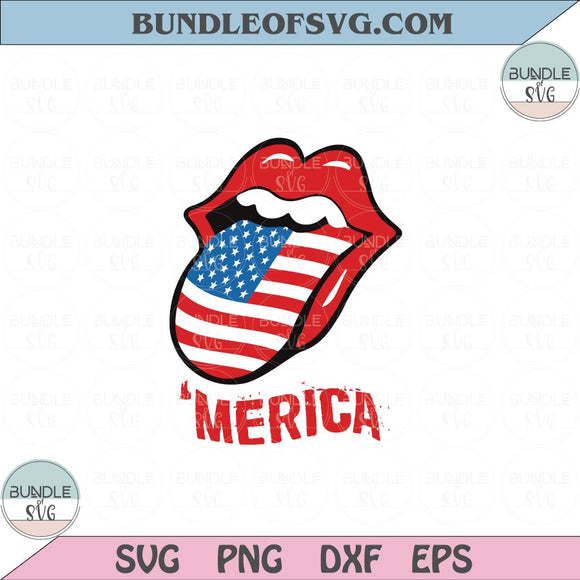 Usa flag Lips Svg American flag Tongue Svg Lips Tongue Merica Svg Png Dxf Eps files Cameo Cricut