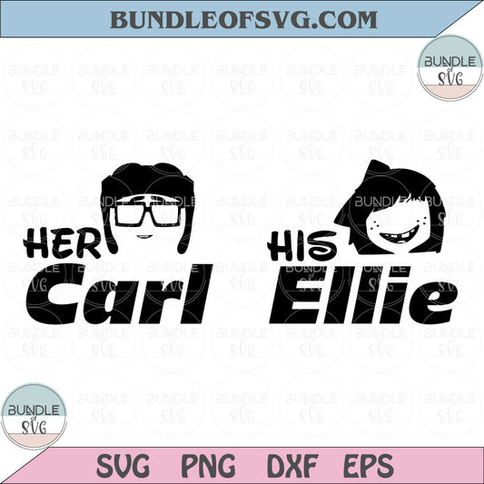 Valentine svg Up Her Carl His Ellie Svg Couple Matching Svg Png Dxf Eps cut file Silhouette cameo cricut - BundleofSVG