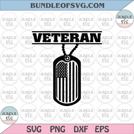 Veteran with Dog Tag SVG United States Military Tag svg Flag Tag veteran svg eps png dxf cut files Cricut - BundleofSVG