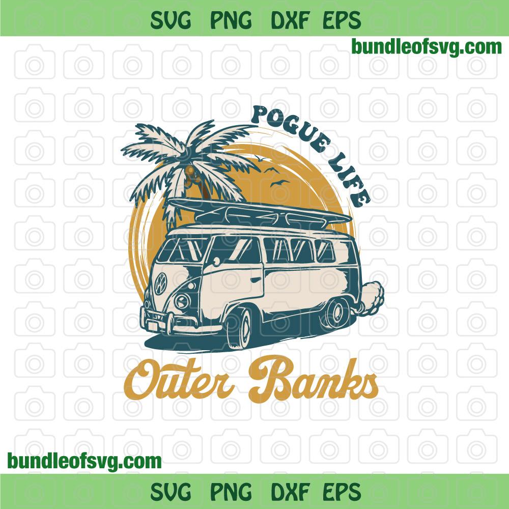 Vintage Sun Pogue Life Outer Banks svg Retro Obx Van Bus Pogue Life Svg Sublimation png dxf eps file cricut - BundleofSVG