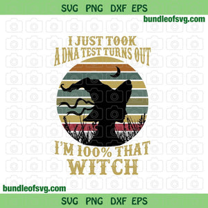 Vintage sunset I Just Took A DNA Test Turns Out I’m 100% That Witch SVG Halloween Witch svg Wizard shirt svg png dxf eps files cricut