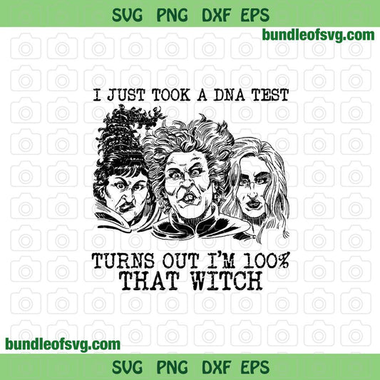 I Just Took A DNA Test Turns Out Im 100% That Witch SVG Halloween Hocus Pocus svg Sanderson sisters svg png dxf eps files cameo cricut - BundleofSVG