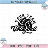 Volleyball Team Template With Name Svg Volleyball Mom Svg Png Dxf Eps files Cameo Cricut