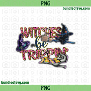 Witches Be Trippin Bleached PNG Wizard Witch svg Funny Leopard Halloween PNG Sublimation png file
