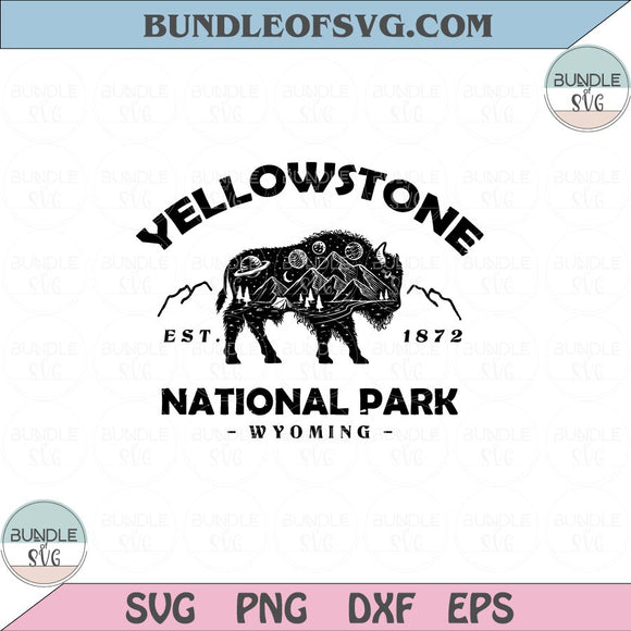 Yellowstone National Park Svg Bison Camping Svg Adventure Svg Png Dxf Eps files Cameo Cricut