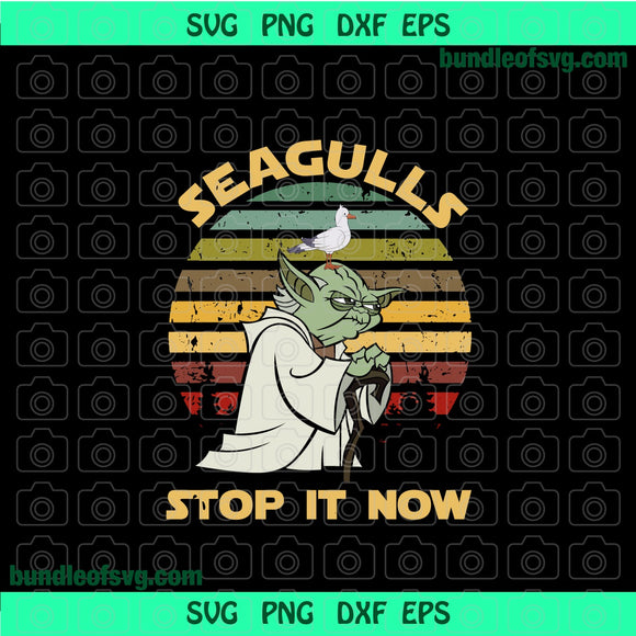 Yoda Seagulls Stop it now svg Star Wars Yoda Standing shirt svg png jpg dxf eps clipart cutting files silhouette cameo cricut