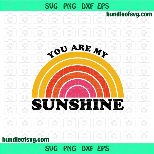 You Are My Sunshine svg Vintage Retro sunshine svg eps dxf png cut files cameo cricut - BundleofSVG