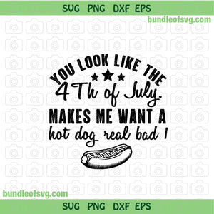 You look like the 4th of july makes me want a hot dog real bad svg Independence day svg png dxf eps files Cricut