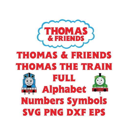 Thomas and friends Font Svg Thomas the train Alphabet Letters Numbers Birthday Svg png eps dxf files Cameo Cricut - BundleofSVG
